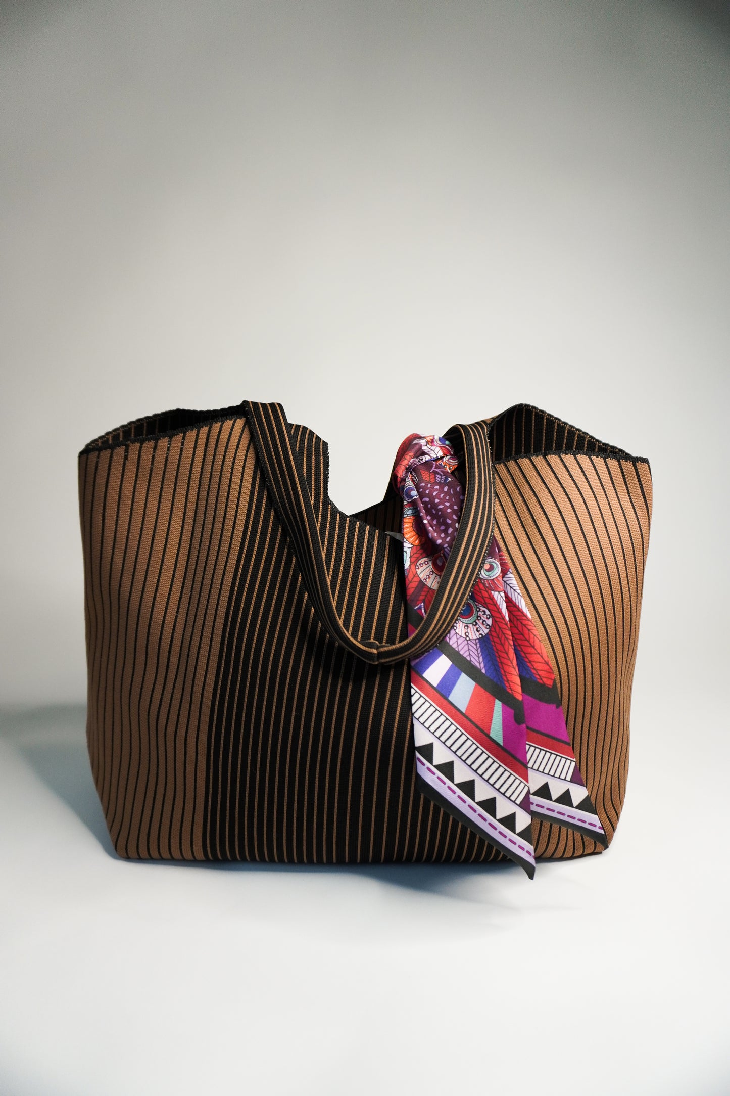 ABCxCB Grey | Brown Tote & The Kathy Silk Mini