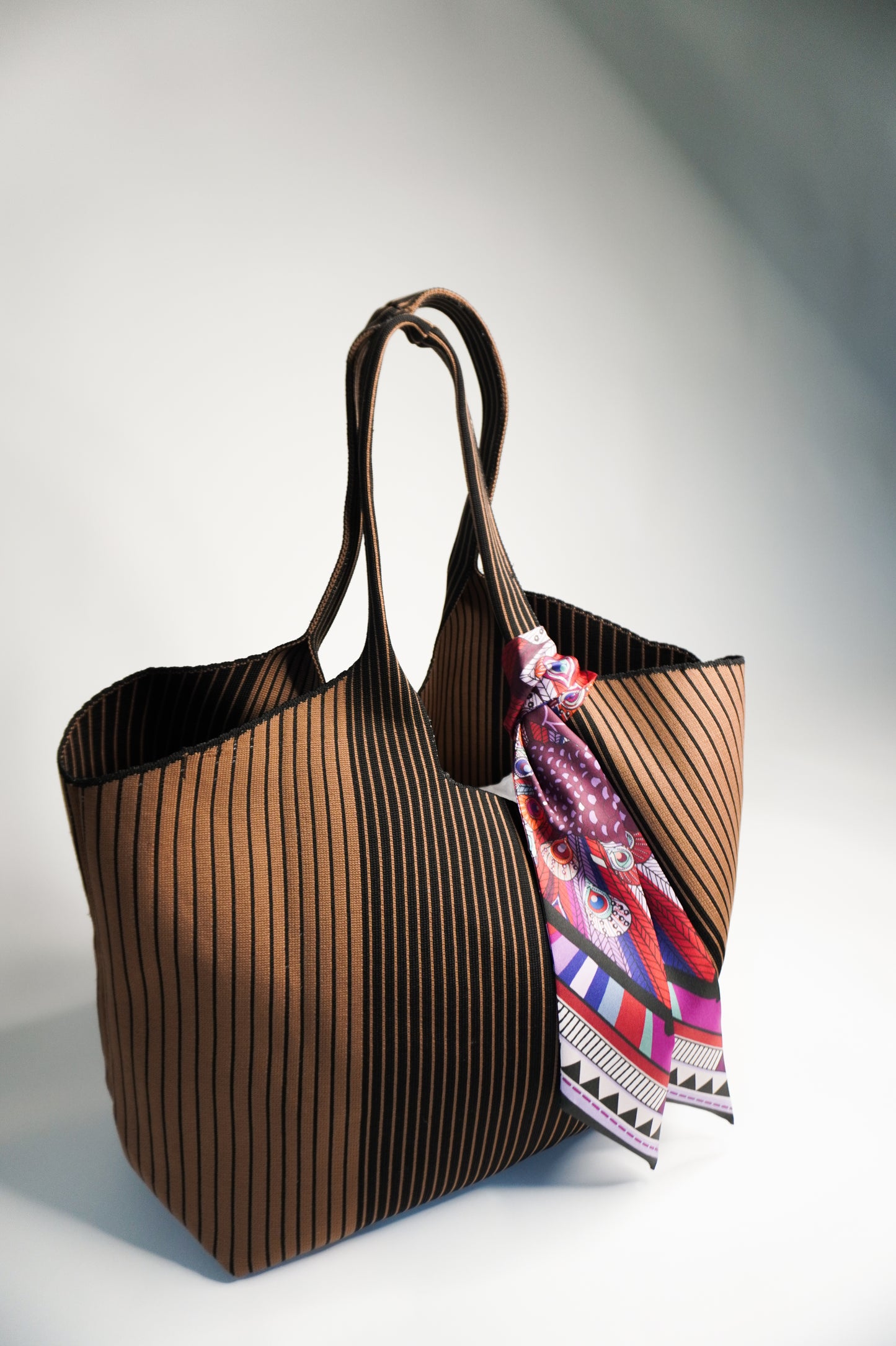 ABCxCB Grey | Brown Tote & The Kathy Silk Mini