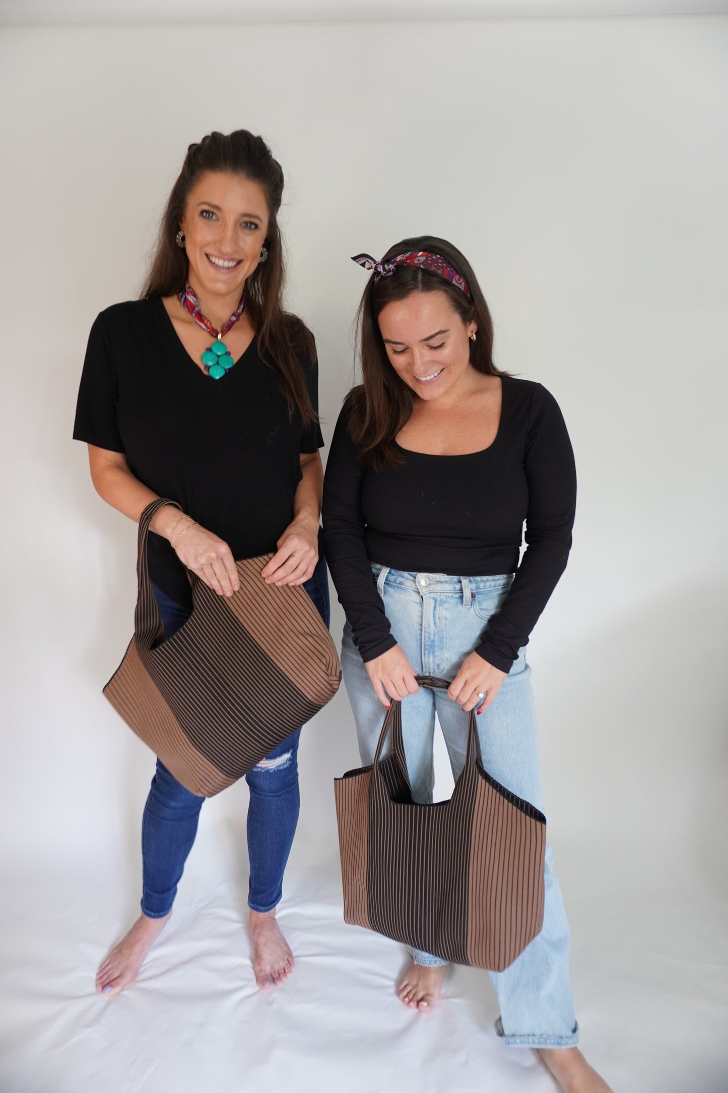 ABCxCB Grey | Brown Tote & The Kathy Silk Mini