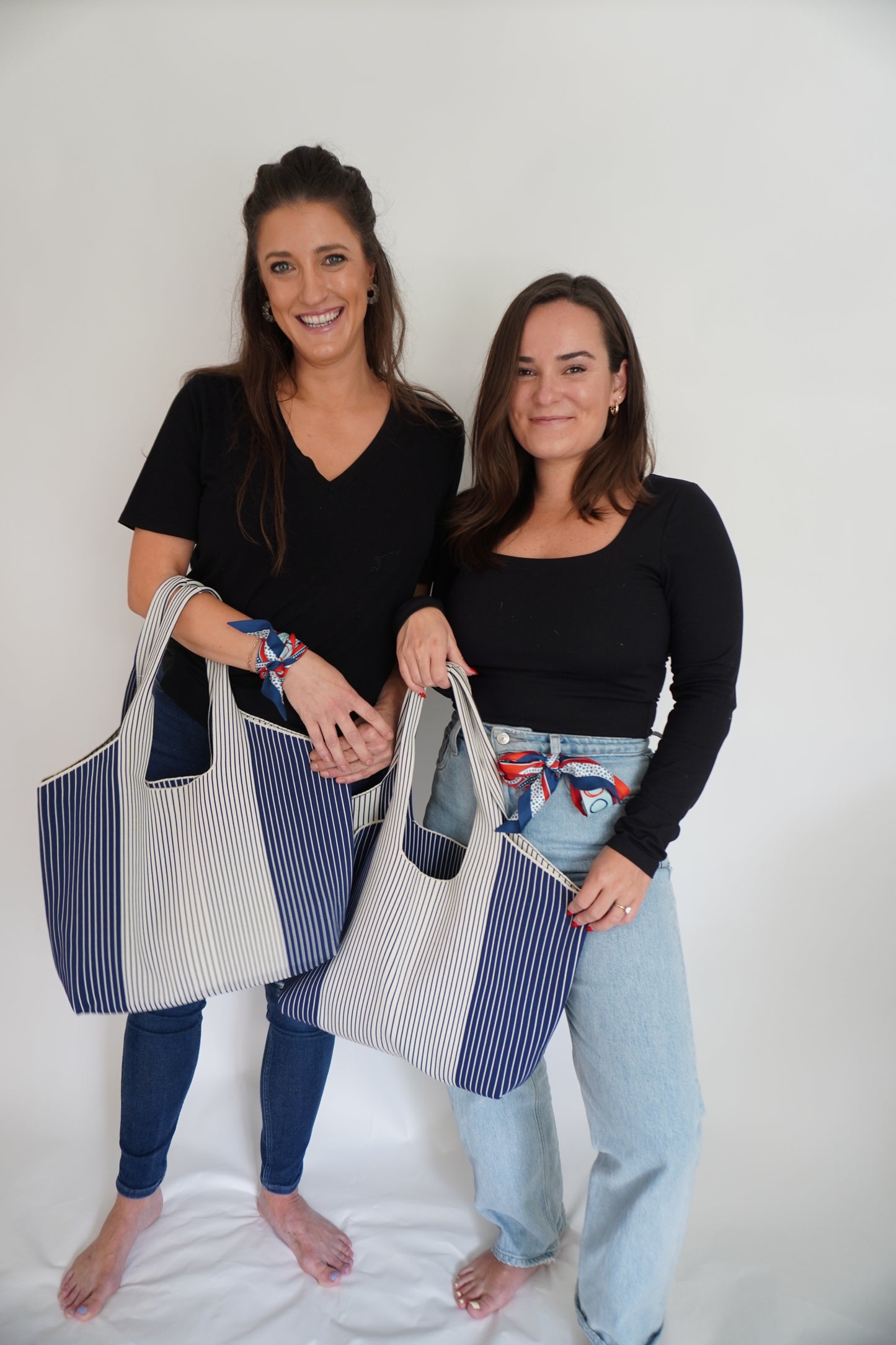 ABCxCB Grey | Navy Tote & The Ellis Silk Mini