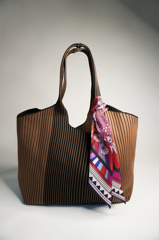ABCxCB Grey | Brown Tote & The Kathy Silk Mini