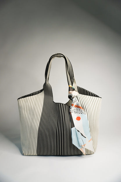 ABCxCB Grey | White Tote & The Katie Silk Mini
