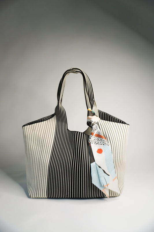 ABCxCB Grey | White Tote & The Katie Silk Mini