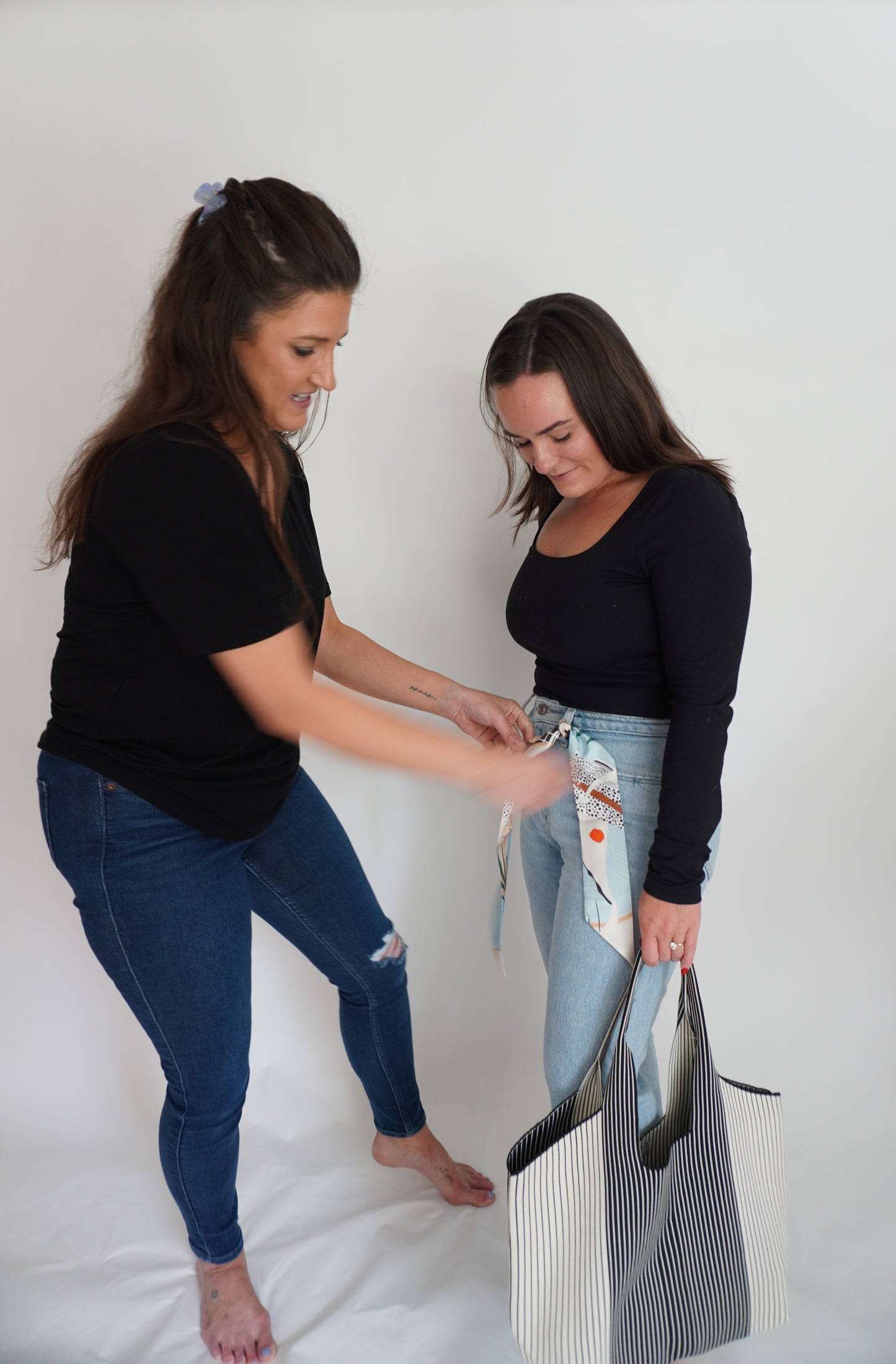 ABCxCB Grey | White Tote & The Katie Silk Mini