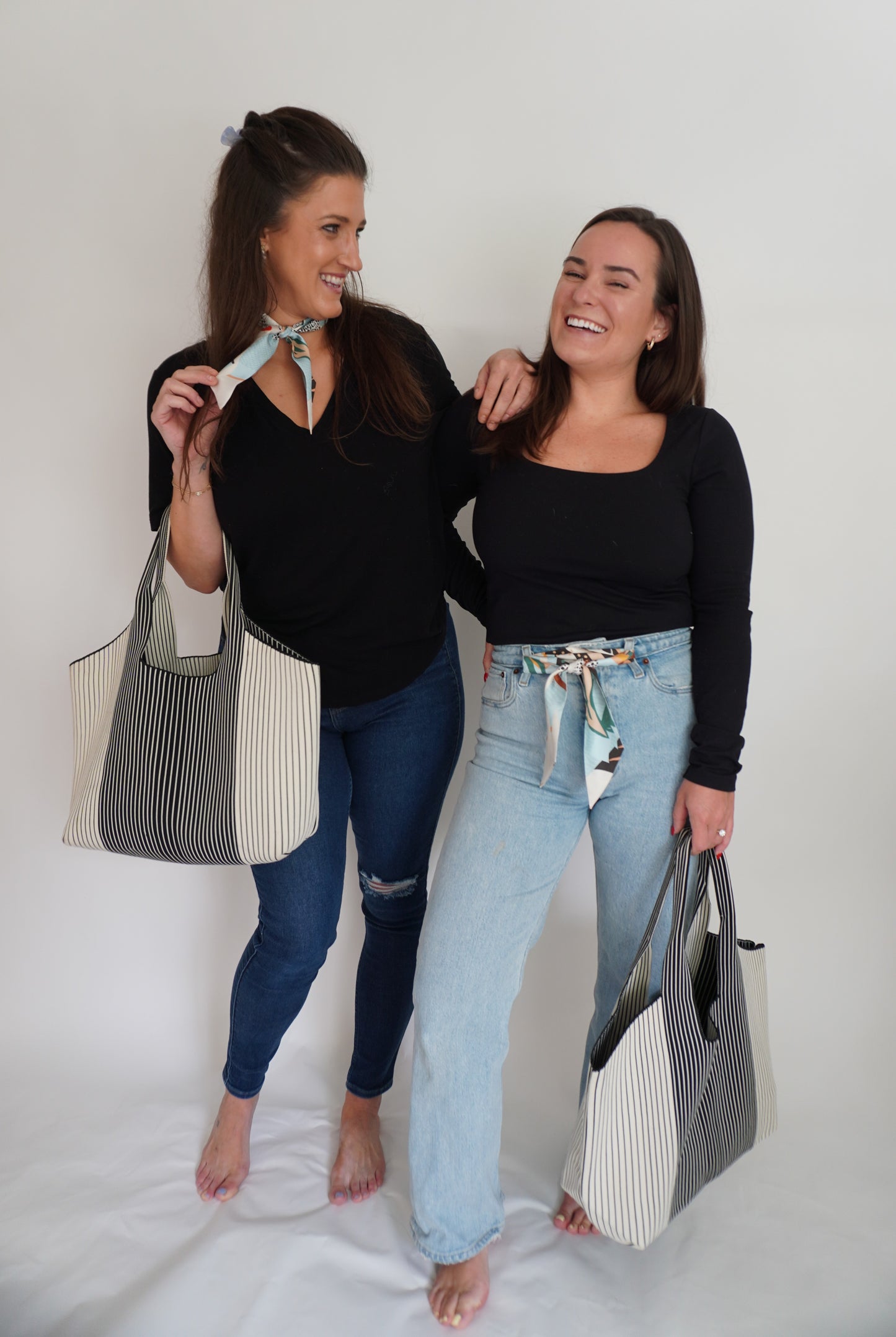 ABCxCB Grey | White Tote & The Katie Silk Mini