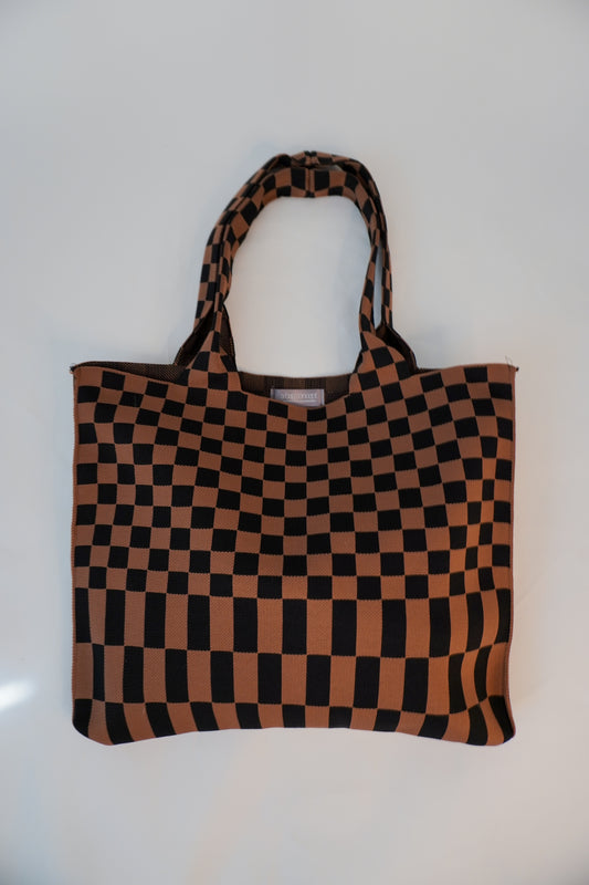 Classic Checkered Skinny Tote