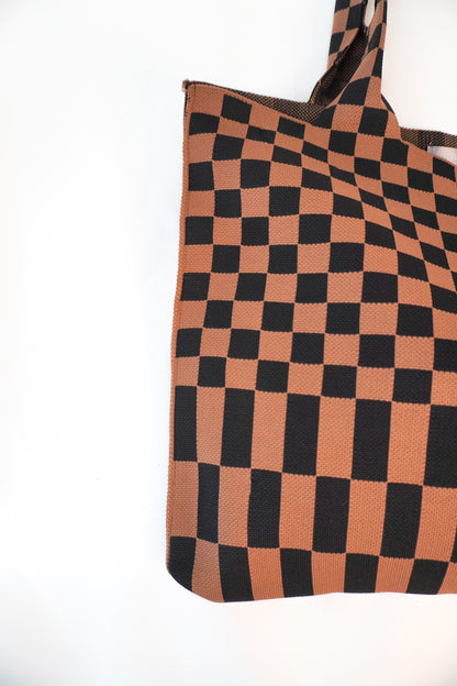 Classic Checkered Skinny Tote