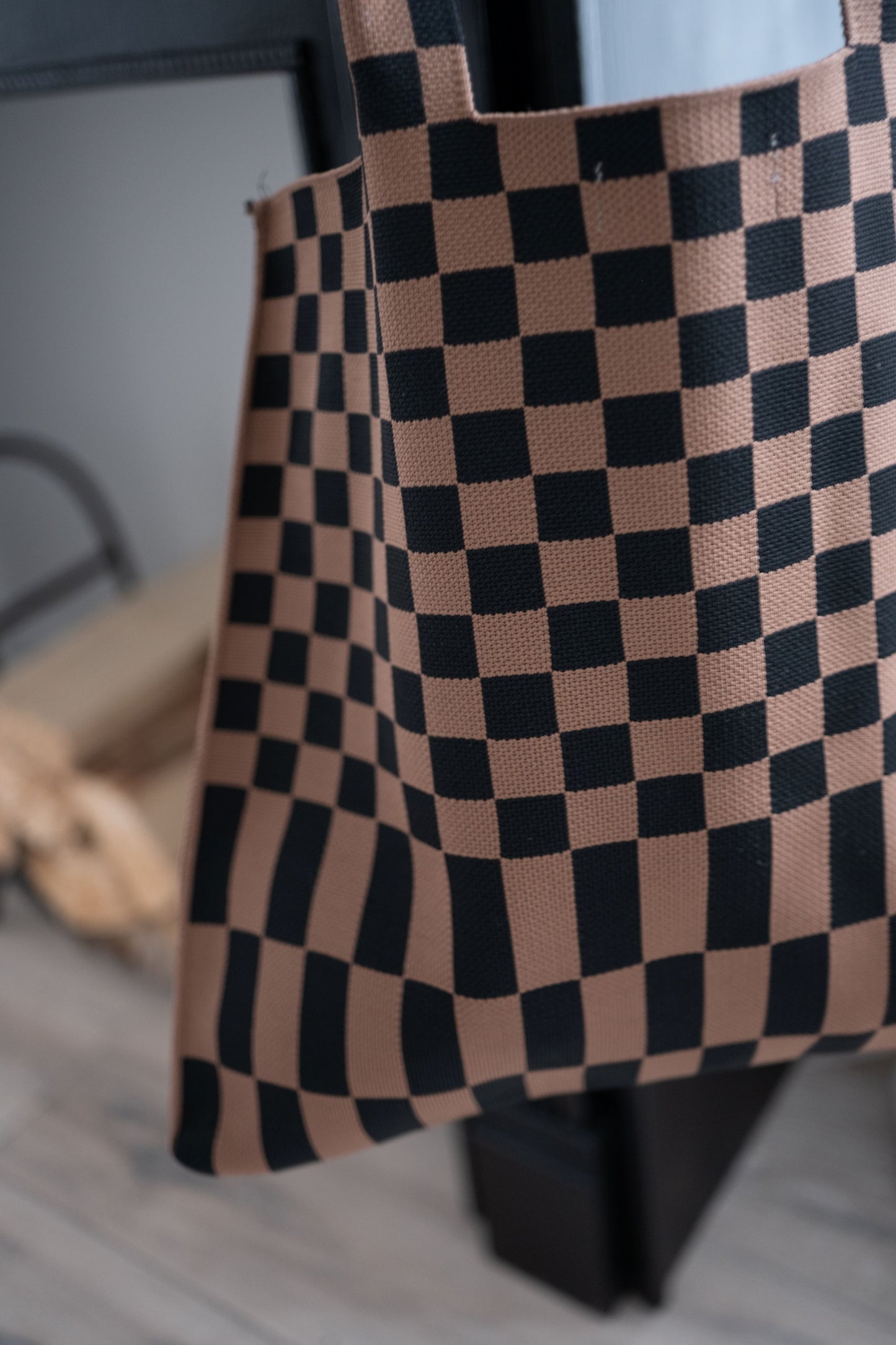 Classic Checkered Skinny Tote