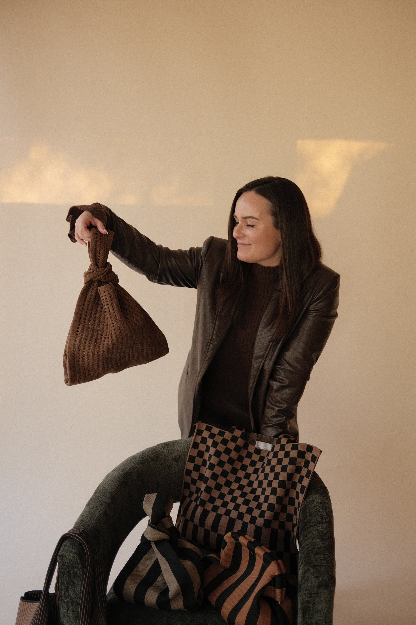 Brown Crochet Handbag