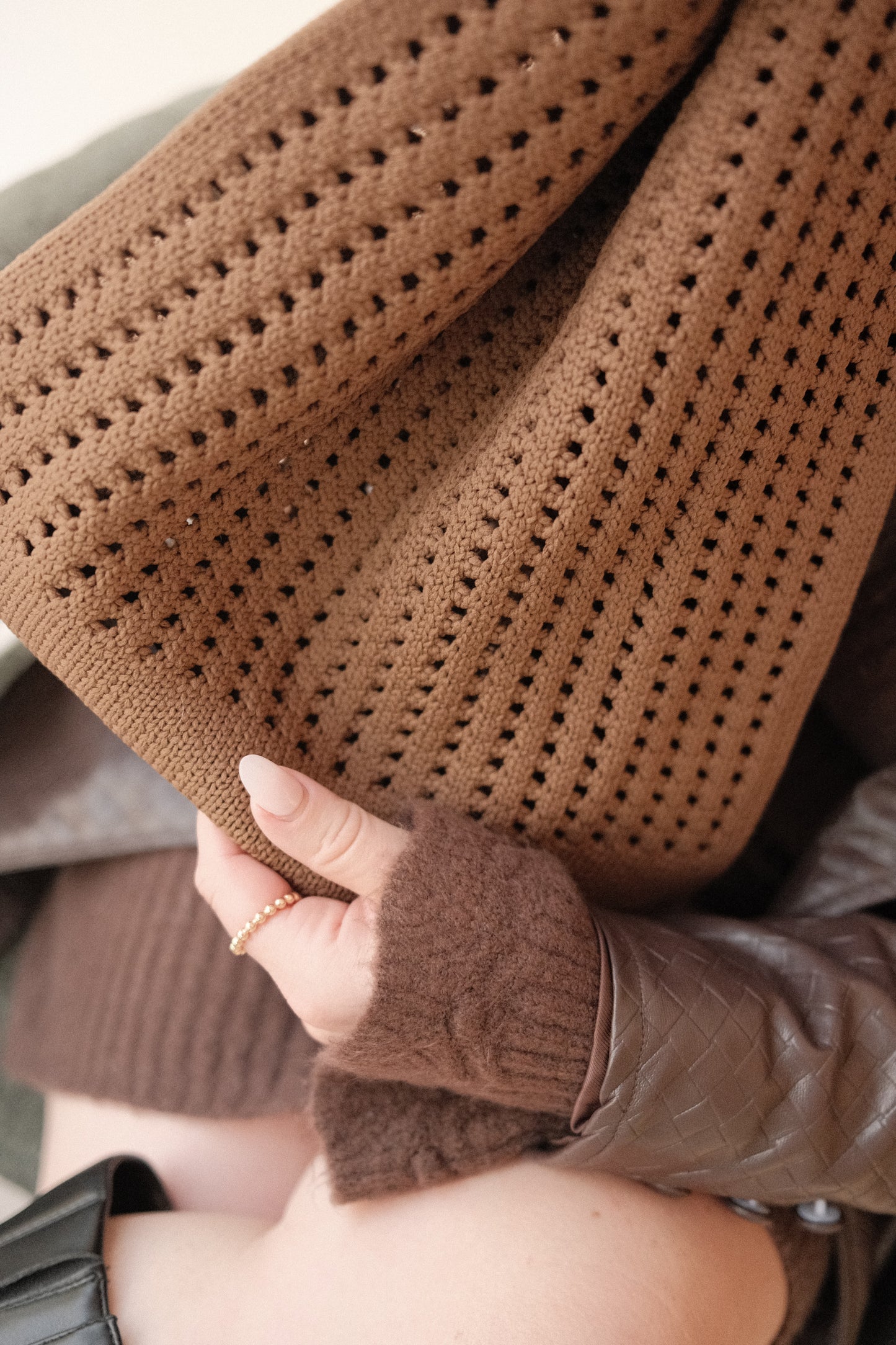 Brown Crochet Handbag