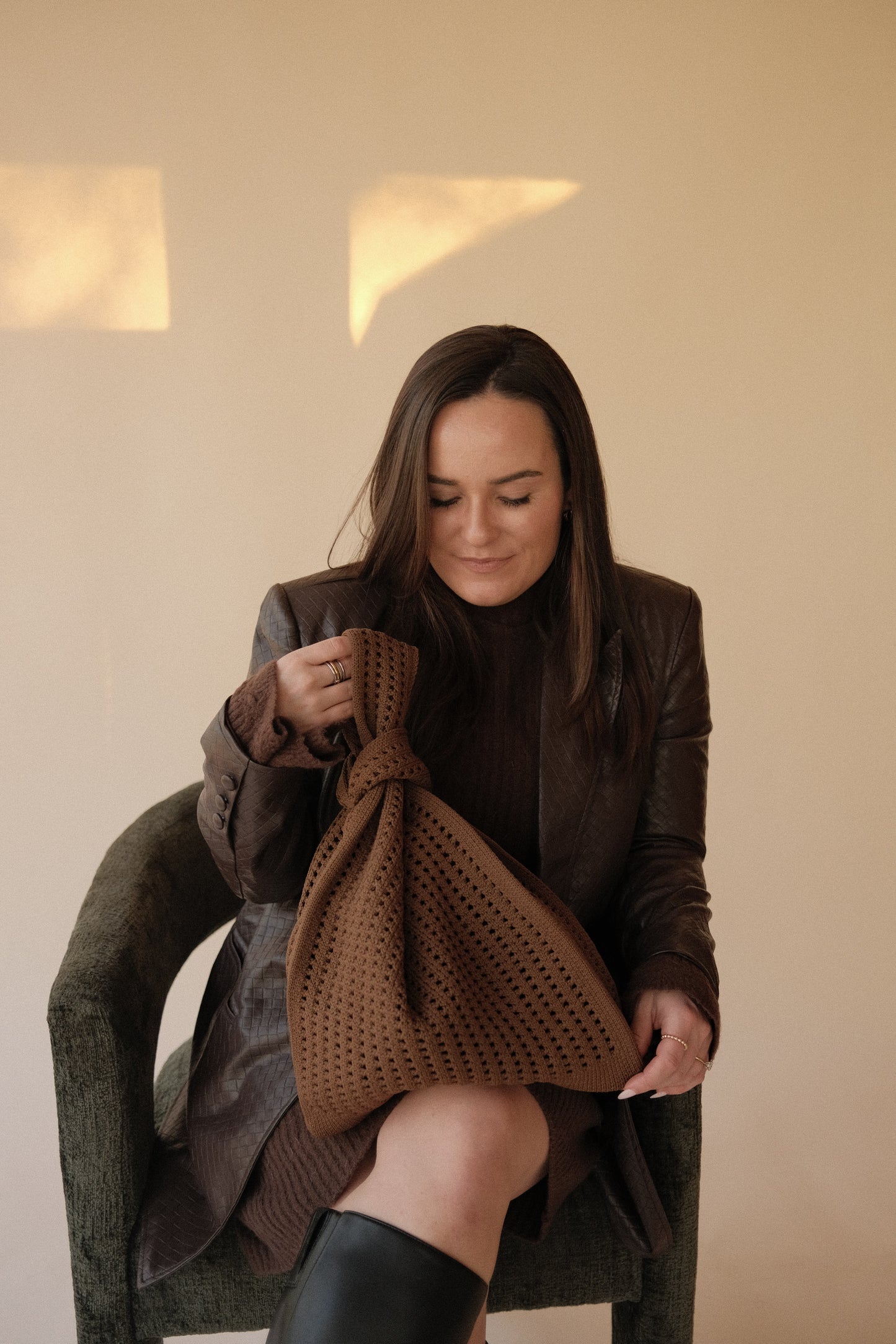 Brown Crochet Handbag
