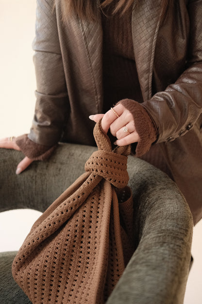 Brown Crochet Handbag